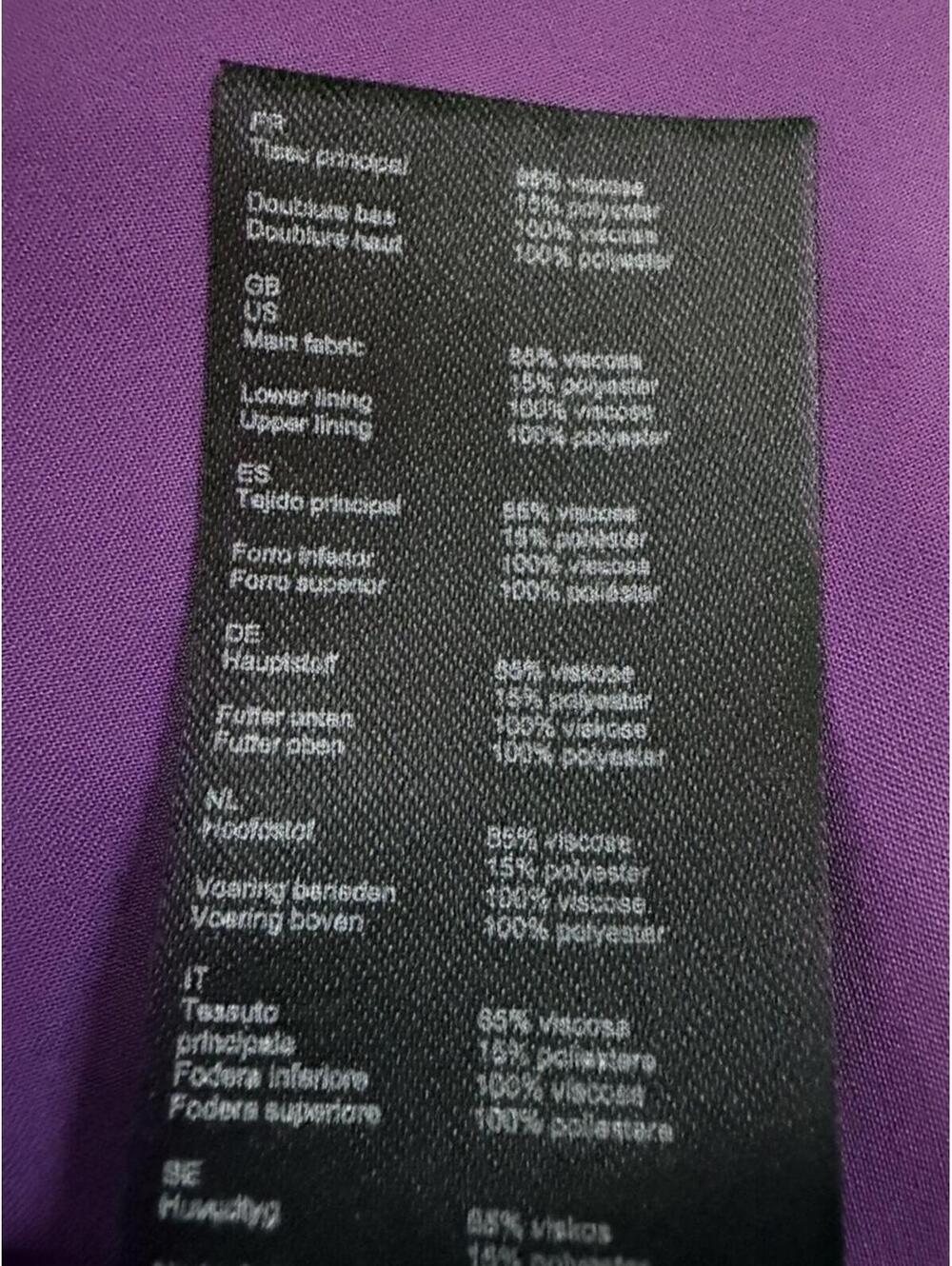 New Maje Metallic Printed Viscose Dress In Purple Size 42/ XL $535 - Picture 13 of 13